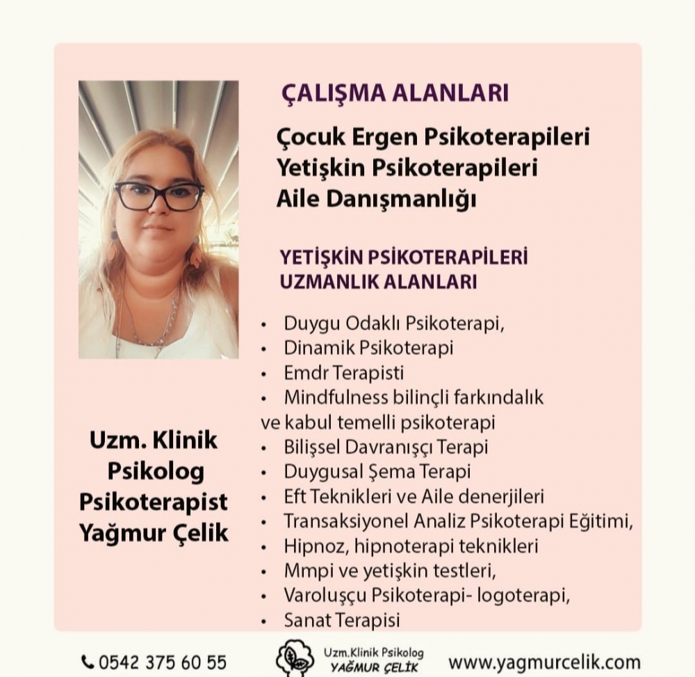 Uzman Klinik Psikolog Yağmur Çelik